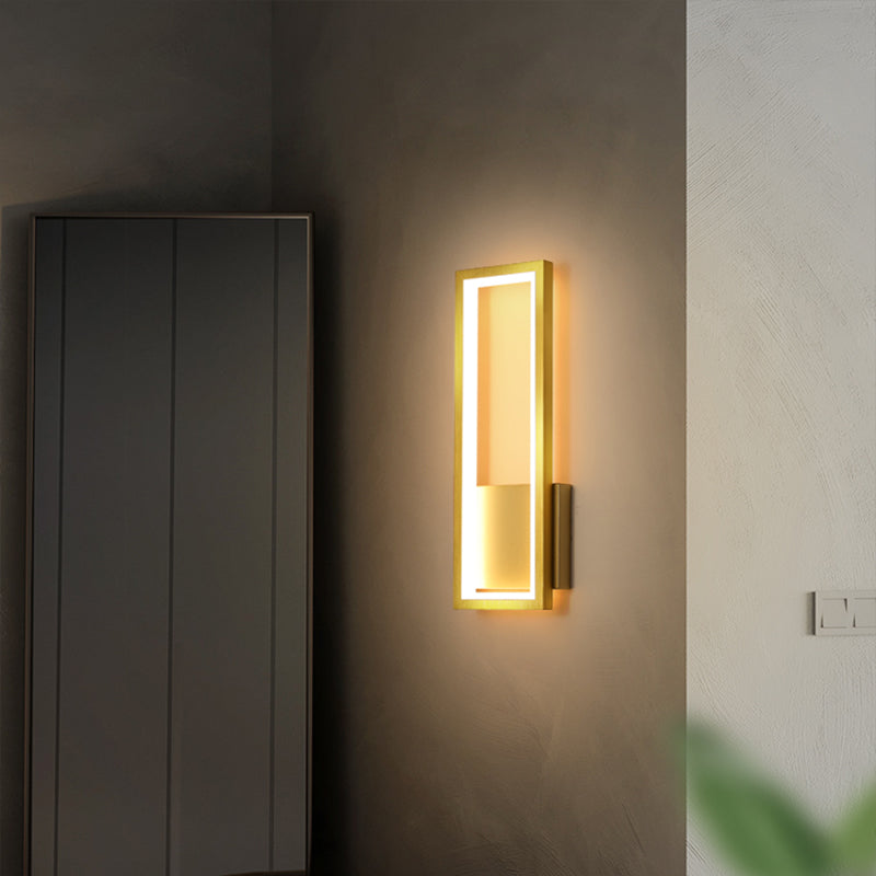Skørter | Minimalism Rectangular Wall Lamp Lighting Metal Entrance LED Wall Mounted Lighting Fixture
