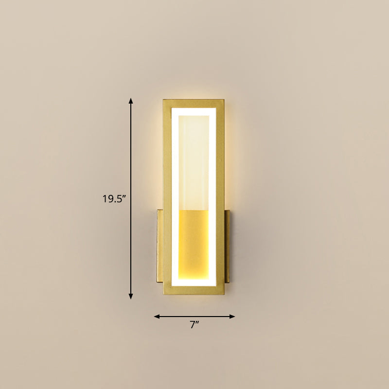 Skørter | Minimalism Rectangular Wall Lamp Lighting Metal Entrance LED Wall Mounted Lighting Fixture