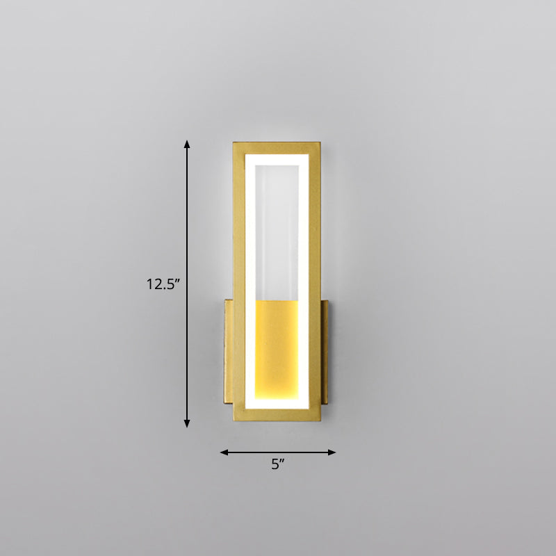 Skørter | Minimalism Rectangular Wall Lamp Lighting Metal Entrance LED Wall Mounted Lighting Fixture