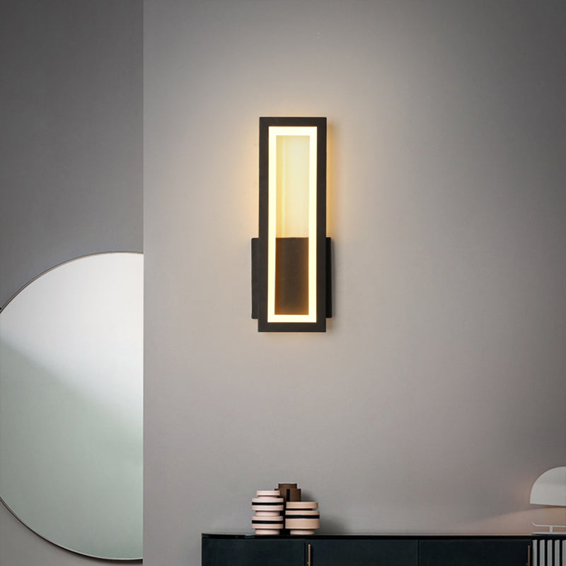 Skørter | Minimalism Rectangular Wall Lamp Lighting Metal Entrance LED Wall Mounted Lighting Fixture