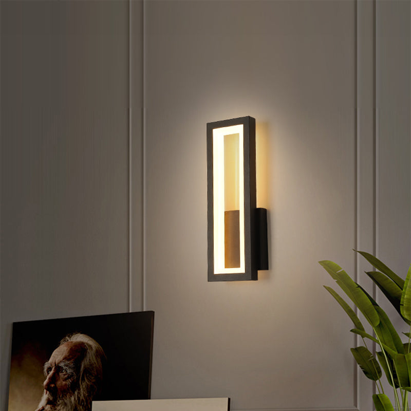 Skørter | Minimalism Rectangular Wall Lamp Lighting Metal Entrance LED Wall Mounted Lighting Fixture
