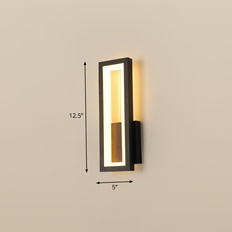 Skørter | Minimalism Rectangular Wall Lamp Lighting Metal Entrance LED Wall Mounted Lighting Fixture