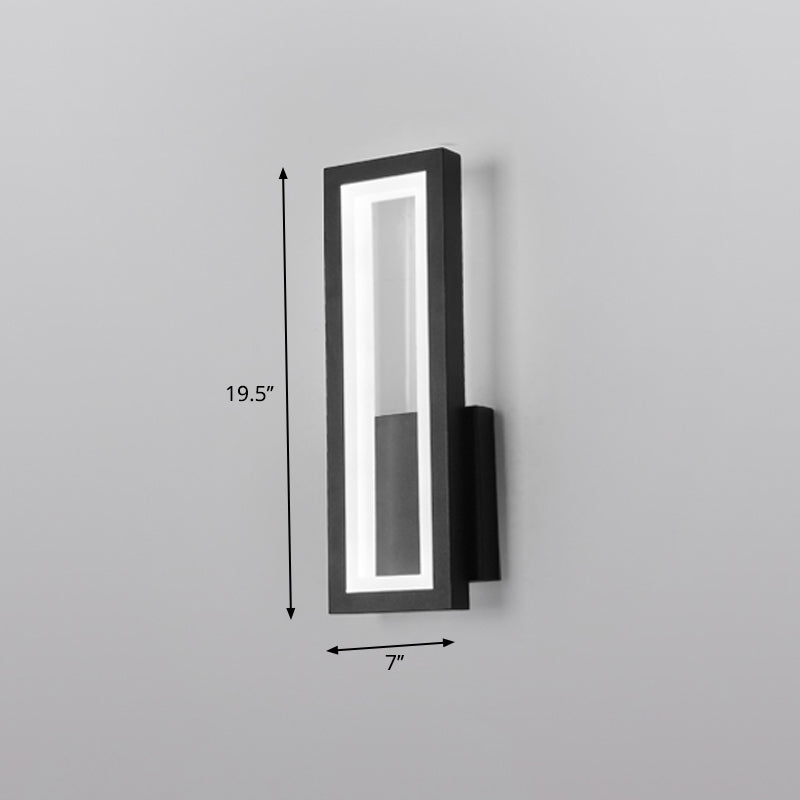 Skørter | Minimalism Rectangular Wall Lamp Lighting Metal Entrance LED Wall Mounted Lighting Fixture