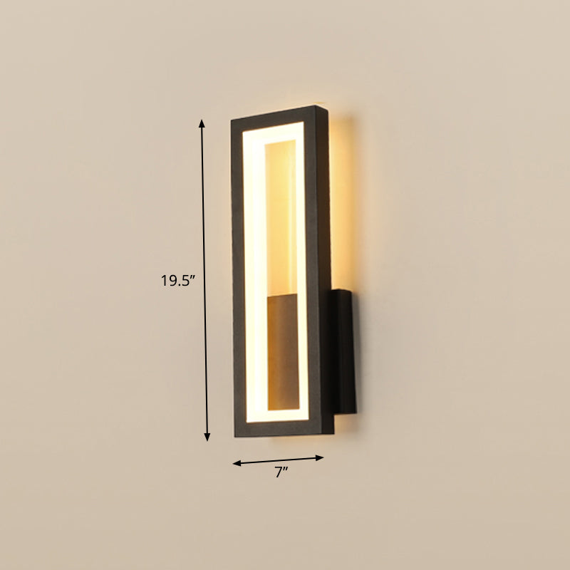 Skørter | Minimalism Rectangular Wall Lamp Lighting Metal Entrance LED Wall Mounted Lighting Fixture