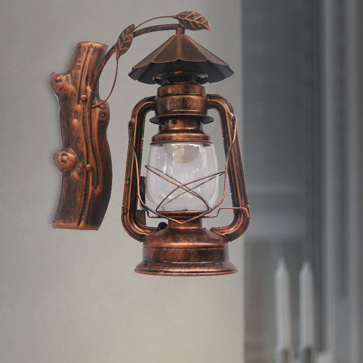 Lisslune | Black/Bronze/Copper Kerosene Wall Lighting Coastal Clear Glass 1 Light Outdoor Wall Lamps Light
