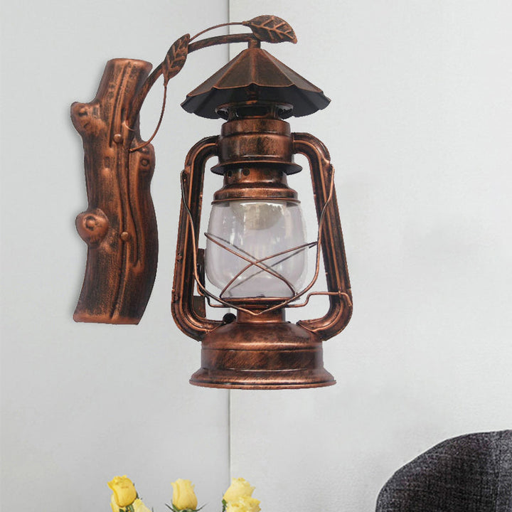 Lisslune | Black/Bronze/Copper Kerosene Wall Lighting Coastal Clear Glass 1 Light Outdoor Wall Lamps Light