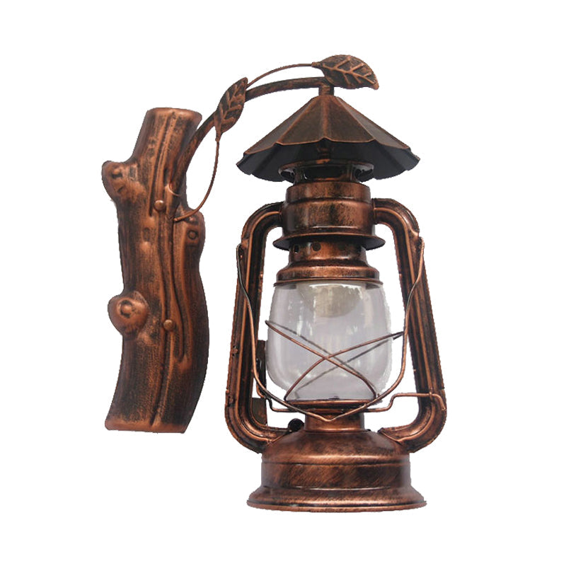 Lisslune | Black/Bronze/Copper Kerosene Wall Lighting Coastal Clear Glass 1 Light Outdoor Wall Lamps Light