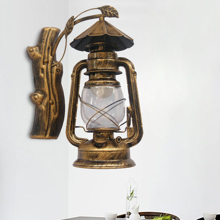 Lisslune | Black/Bronze/Copper Kerosene Wall Lighting Coastal Clear Glass 1 Light Outdoor Wall Lamps Light