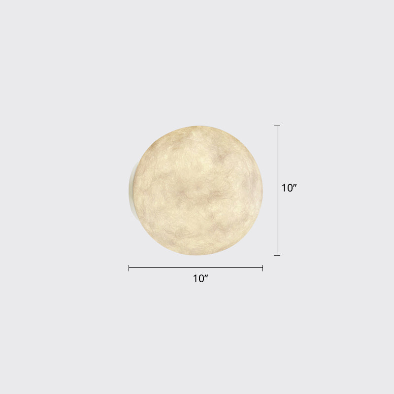 Skørter | Art Deco LED Wall Light White Moon Ceiling Light with Resin Shade