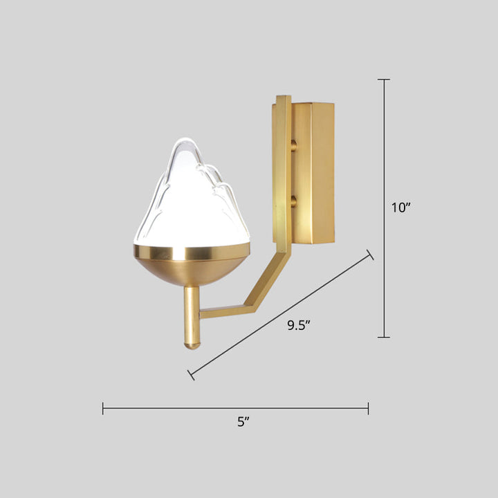 Lisslune | White Glass Geometric Wall Lighting Postmodern Brass Finish Wall Lamp for the Living Room