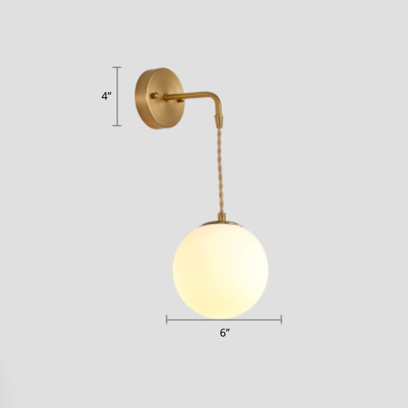 Skørter | Postmodern Small Wall-Mounted Lamp Metallic Single Bulb Bedside Reading Wall Lamp