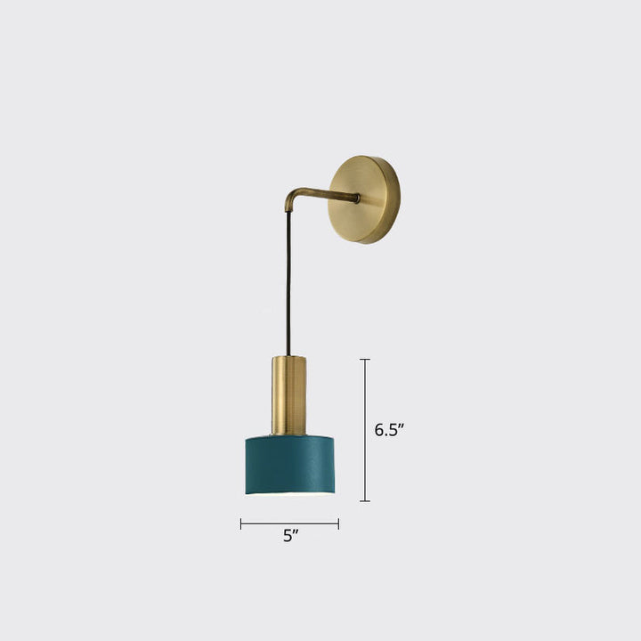 Skørter | Postmodern Small Wall-Mounted Lamp Metallic Single Bulb Bedside Reading Wall Lamp