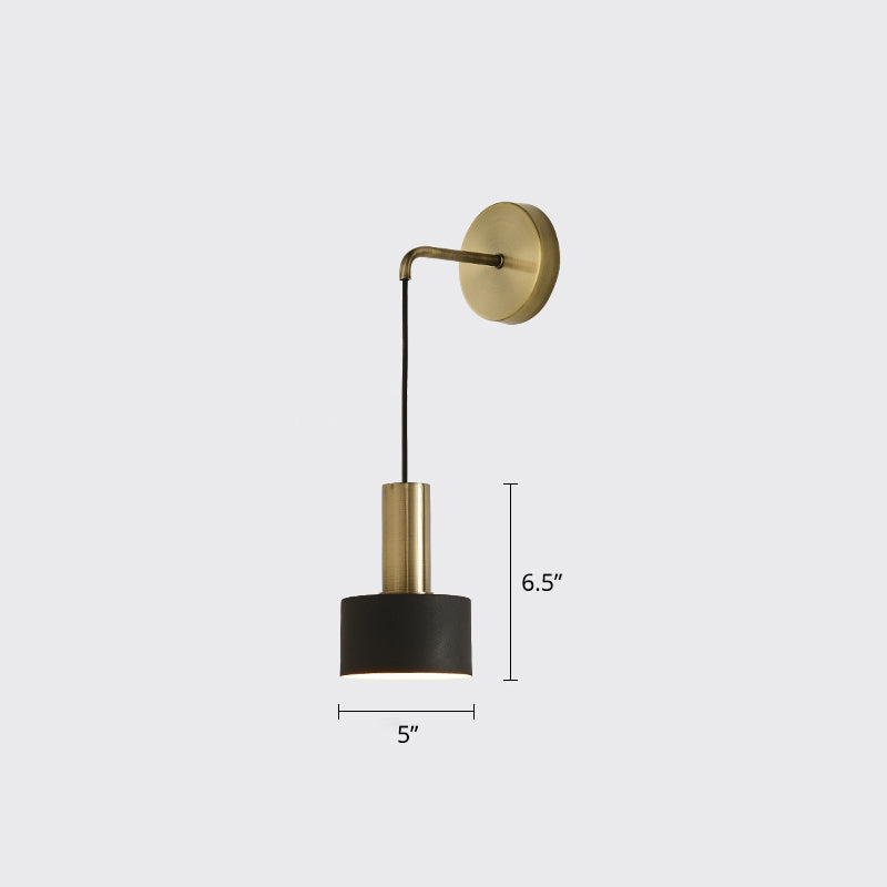 Skørter | Postmodern Small Wall-Mounted Lamp Metallic Single Bulb Bedside Reading Wall Lamp