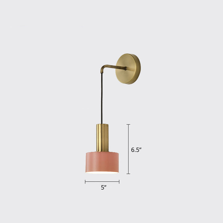 Skørter | Postmodern Small Wall-Mounted Lamp Metallic Single Bulb Bedside Reading Wall Lamp