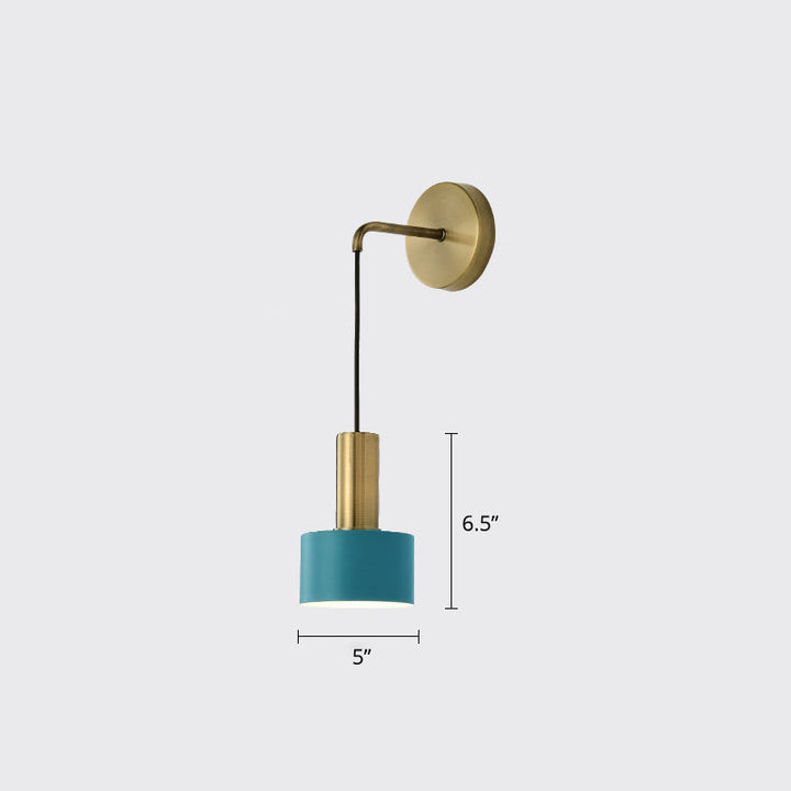 Skørter | Postmodern Small Wall-Mounted Lamp Metallic Single Bulb Bedside Reading Wall Lamp
