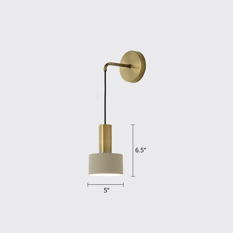 Skørter | Postmodern Small Wall-Mounted Lamp Metallic Single Bulb Bedside Reading Wall Lamp