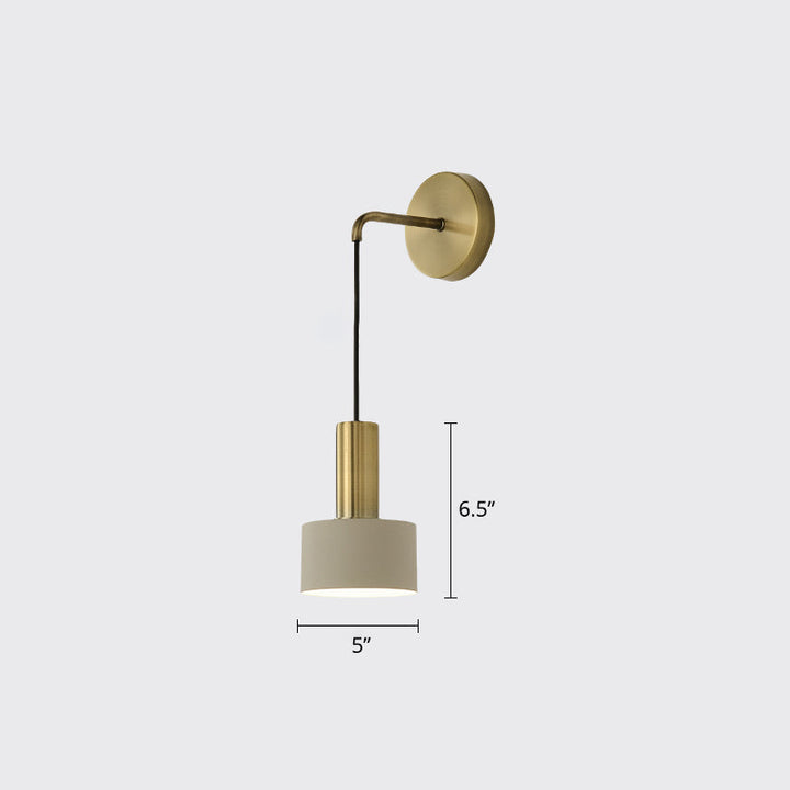 Skørter | Postmodern Small Wall-Mounted Lamp Metallic Single Bulb Bedside Reading Wall Lamp