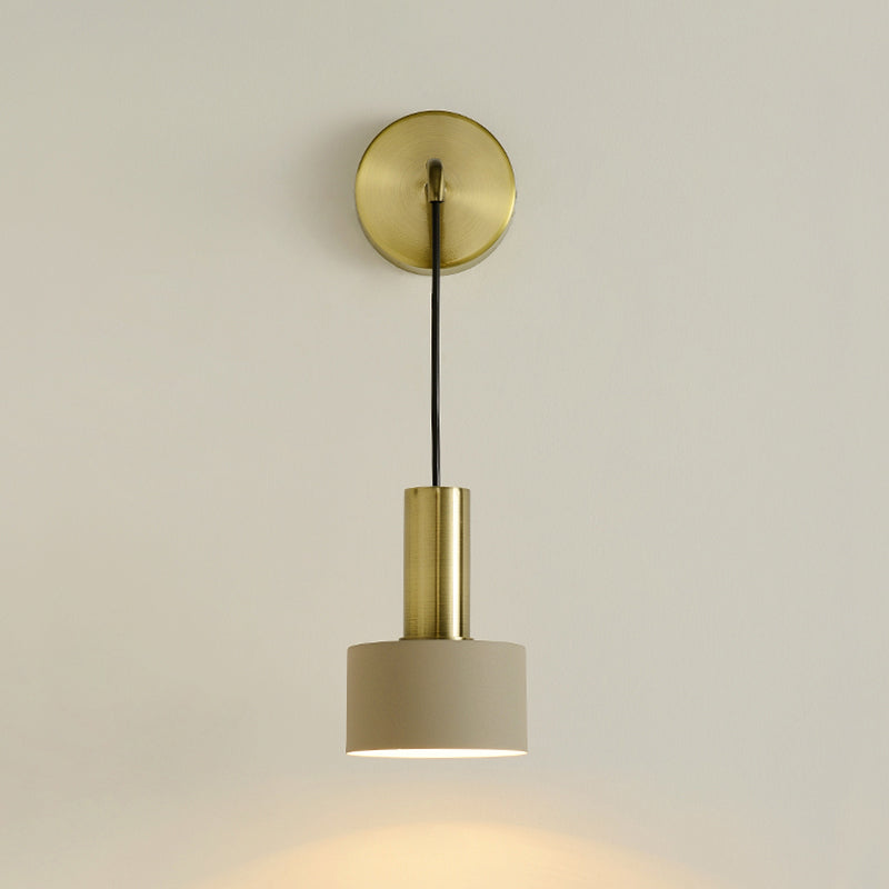 Skørter | Postmodern Small Wall-Mounted Lamp Metallic Single Bulb Bedside Reading Wall Lamp