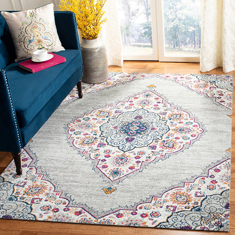 Lisslune | Casual Multicolor Geo Rug Polyester Western Area Rug Non-Slip Machine Washable Easy Care Indoor Rug for Living Room