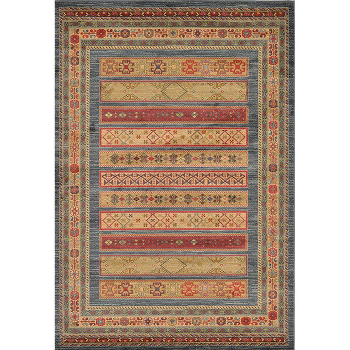 Lisslune | Casual Multicolor Geo Rug Polyester Western Area Rug Non-Slip Machine Washable Easy Care Indoor Rug for Living Room