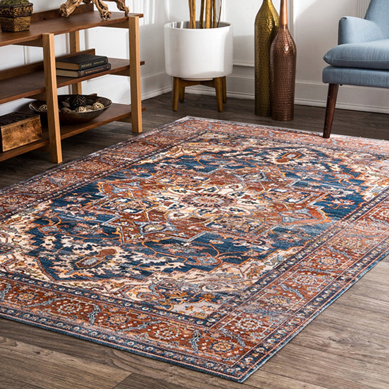Lisslune | Casual Multicolor Geo Rug Polyester Western Area Rug Non-Slip Machine Washable Easy Care Indoor Rug for Living Room