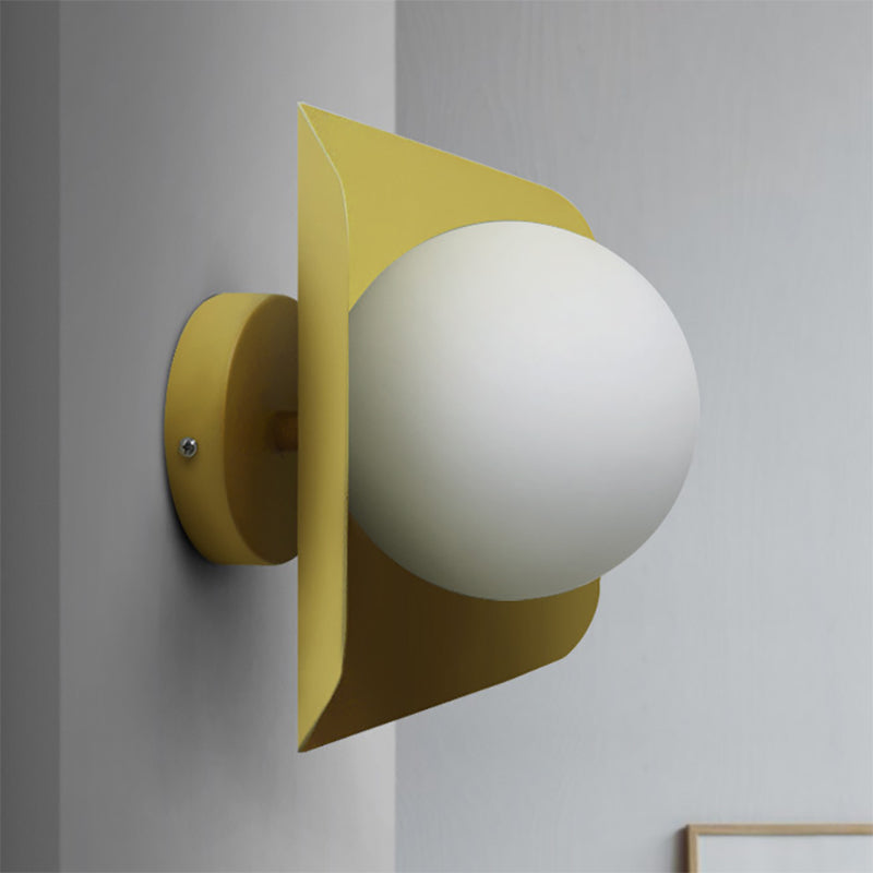 Skørter | 1 Light Orb Shade Wall Lamp Kids Metal Glass Wall Lamp with Candy Color for Children's Room