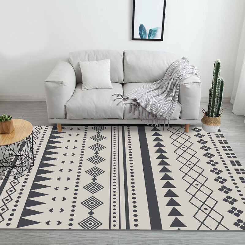 Lisslune | Southwestern living room carpet Multicolored Color block Indoor carpet Polyester Non-slip carpet Stain resistant Flooring