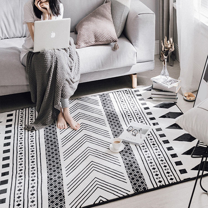Lisslune | Southwestern living room carpet Multicolored Color block Indoor carpet Polyester Non-slip carpet Stain resistant Flooring