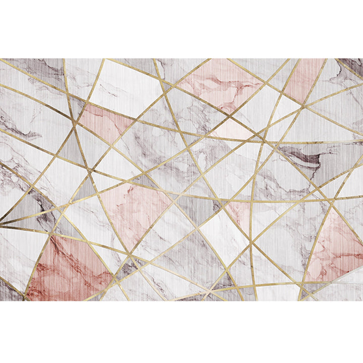 Lisslune | Southwestern living room carpet Multicolored Color block Indoor carpet Polyester Non-slip carpet Stain resistant Flooring