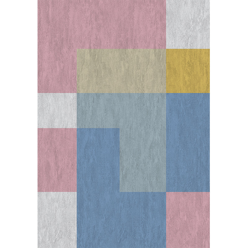 Lisslune | Southwestern living room carpet Multicolored Color block Indoor carpet Polyester Non-slip carpet Stain resistant Flooring