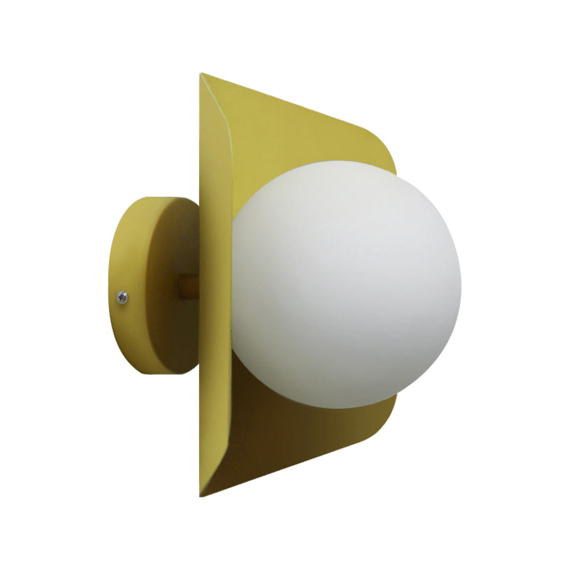 Skørter | 1 Light Orb Shade Wall Lamp Kids Metal Glass Wall Lamp with Candy Color for Children's Room