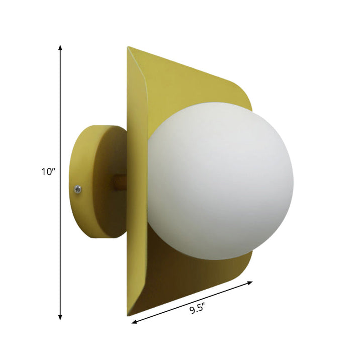 Skørter | 1 Light Orb Shade Wall Lamp Kids Metal Glass Wall Lamp with Candy Color for Children's Room