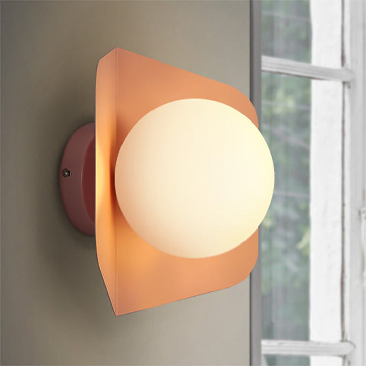Skørter | 1 Light Orb Shade Wall Lamp Kids Metal Glass Wall Lamp with Candy Color for Children's Room