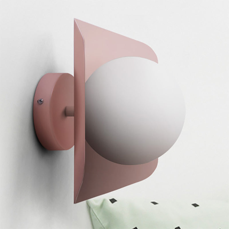 Skørter | 1 Light Orb Shade Wall Lamp Kids Metal Glass Wall Lamp with Candy Color for Children's Room