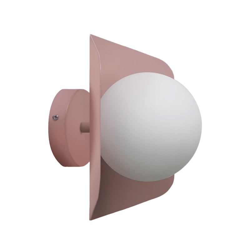 Skørter | 1 Light Orb Shade Wall Lamp Kids Metal Glass Wall Lamp with Candy Color for Children's Room