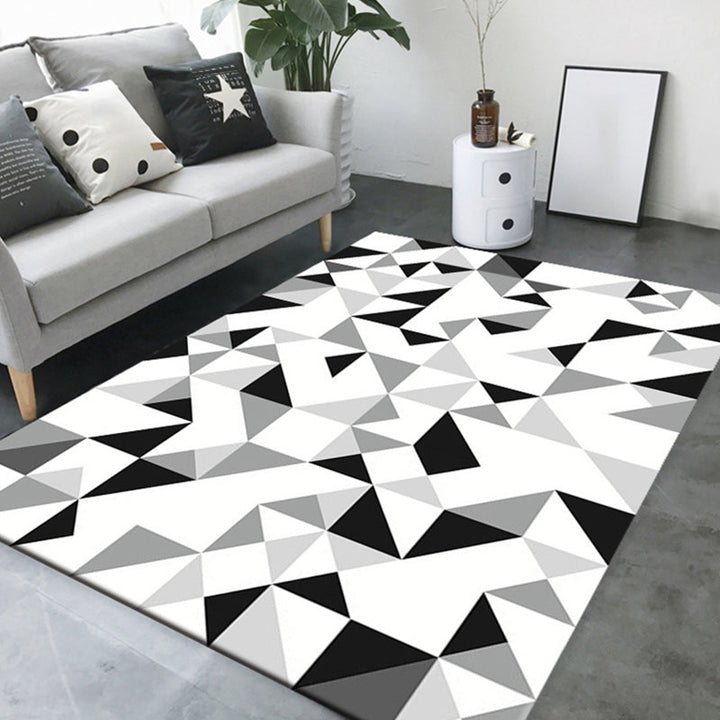 Lisslune | Simple living room carpet Multifunctional colored geometric pattern Indoor carpet Non-slip backing Pet friendly rug