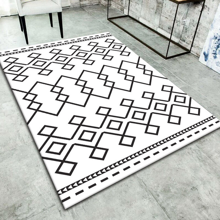 Lisslune | Simple living room carpet Multifunctional colored geometric pattern Indoor carpet Non-slip backing Pet friendly rug