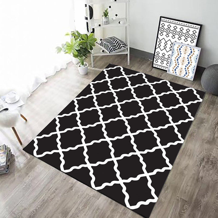 Lisslune | Simple living room carpet Multifunctional colored geometric pattern Indoor carpet Non-slip backing Pet friendly rug