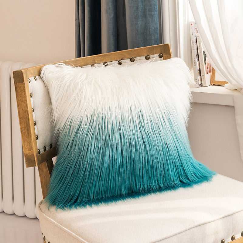 Lisslune | Gradient double-sided synthetic wool cushion covers