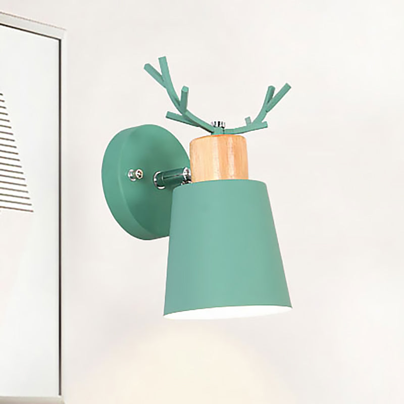 Skørter | Rotatable Macaron Loft Green Wall Lamp Bucket Shade 1 Head Metal Wall Lamp for Entrance