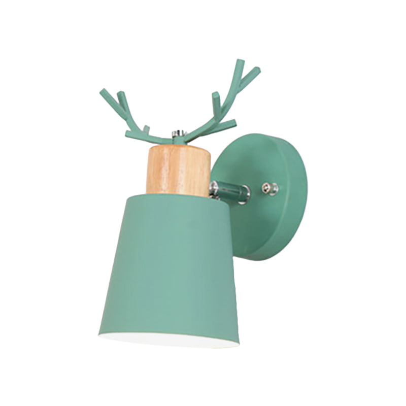 Skørter | Rotatable Macaron Loft Green Wall Lamp Bucket Shade 1 Head Metal Wall Lamp for Entrance