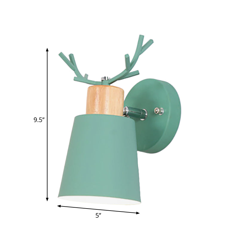 Skørter | Rotatable Macaron Loft Green Wall Lamp Bucket Shade 1 Head Metal Wall Lamp for Entrance