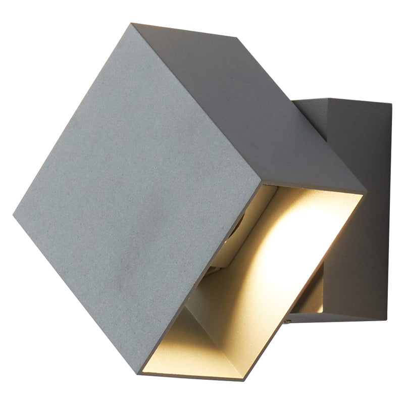 Lisslune | Cube Up and Down LED Wall Light Contemporary Metal Black/Grey/White Outdoor Wall Light with Adjustable Angle