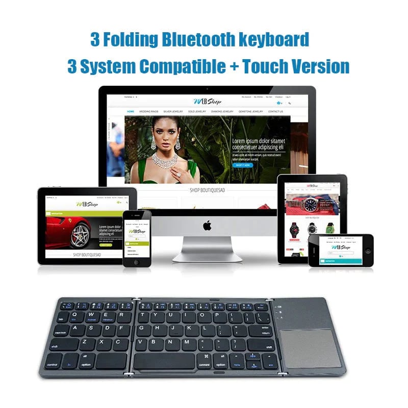 Lisslune | Foldable Bluetooth Keyboard with Touchpad