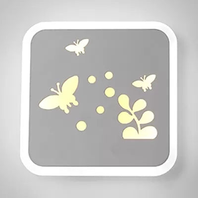Skørter | Slim Panel Wall Lamp Cartoon Acrylic Wall Light with Cute Pattern for Children's Room