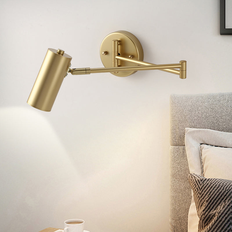 Skørter | Tubular Bedside Wall Open Reading Lamp Metal 1 Lamp Postmodern Wall Light with Retractable Arm