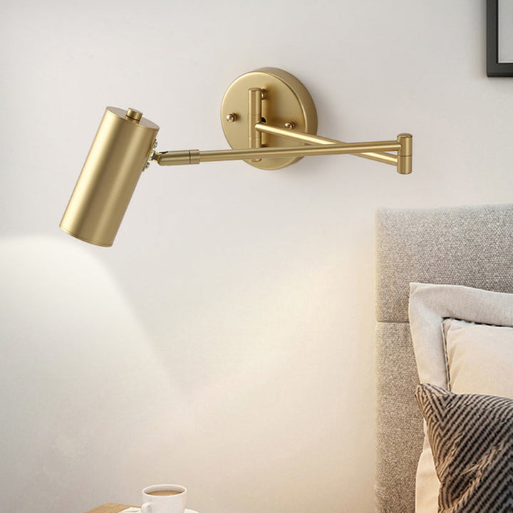 Skørter | Tubular Bedside Wall Open Reading Lamp Metal 1 Lamp Postmodern Wall Light with Retractable Arm