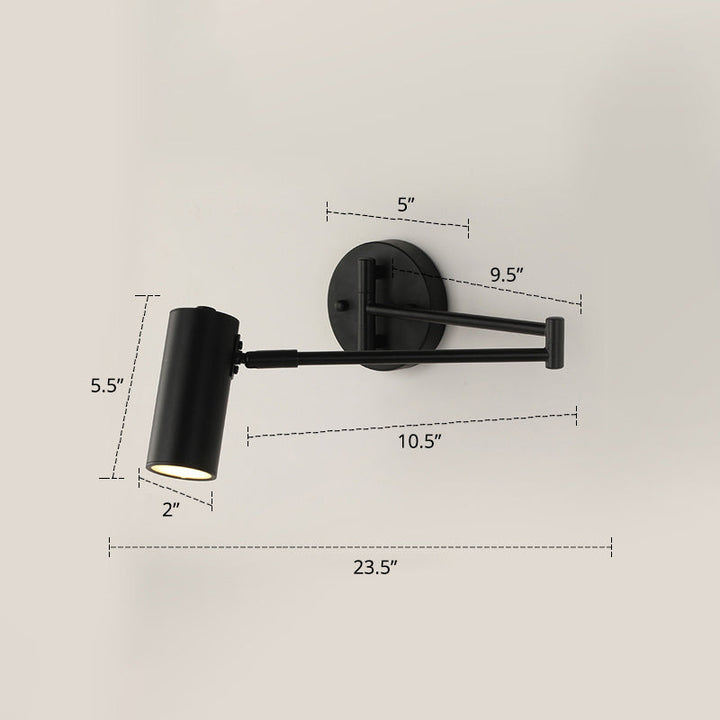Skørter | Tubular Bedside Wall Open Reading Lamp Metal 1 Lamp Postmodern Wall Light with Retractable Arm