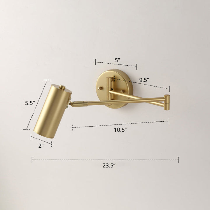 Skørter | Tubular Bedside Wall Open Reading Lamp Metal 1 Lamp Postmodern Wall Light with Retractable Arm