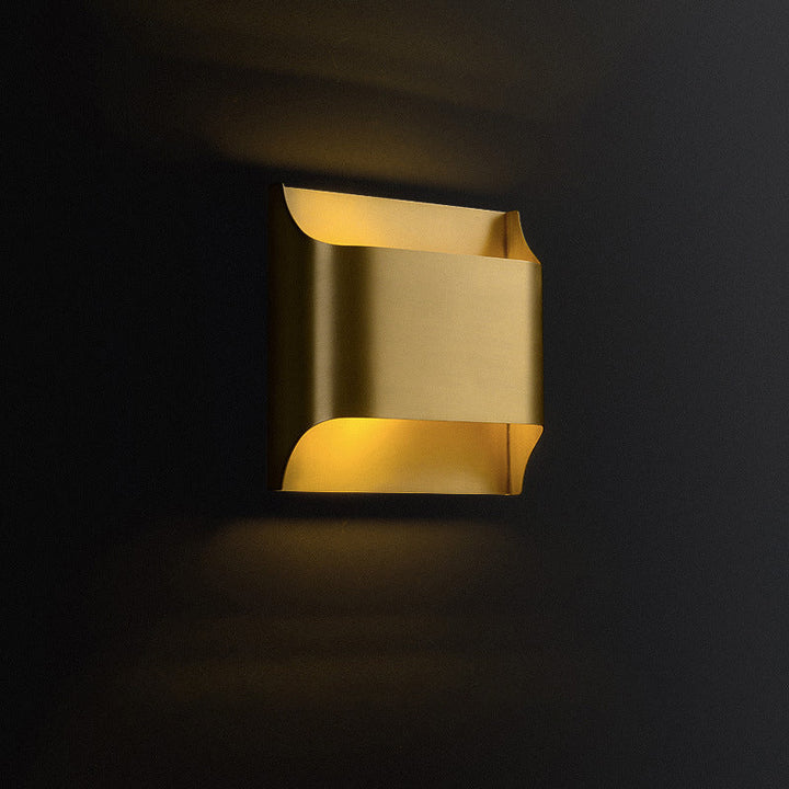 Lisslune | Gold Box Flush Wall Lamp Post-Modern Single Metal Wall Light for Stairs